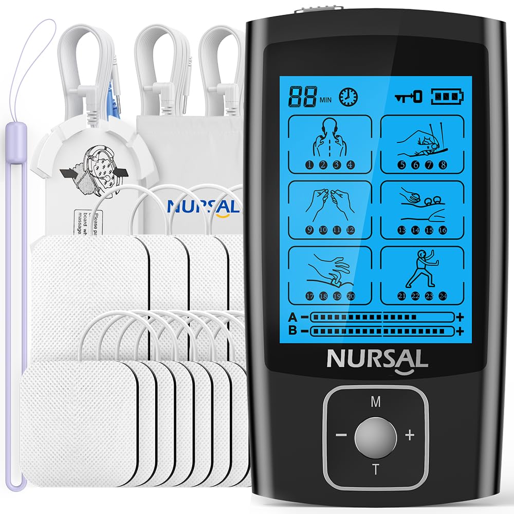 NURSAL Dual Channel 24 Modes TENS Unit for Pain Relief 12 - NURSAL Official Imagery - 1