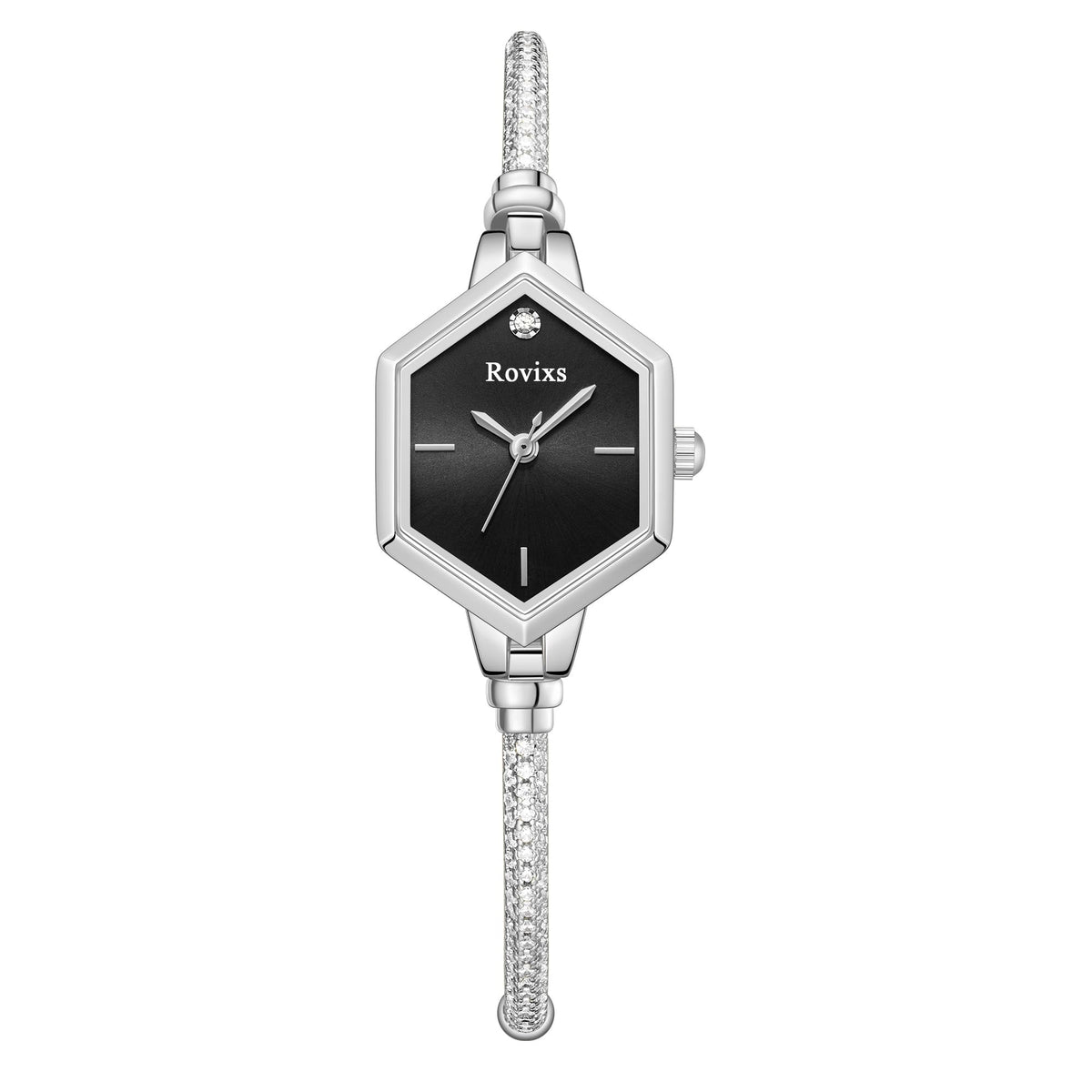 Delicate Crystal Bracelet Watch for Her 3ATM Water Resistant - Rovixs Official Imagery - 3