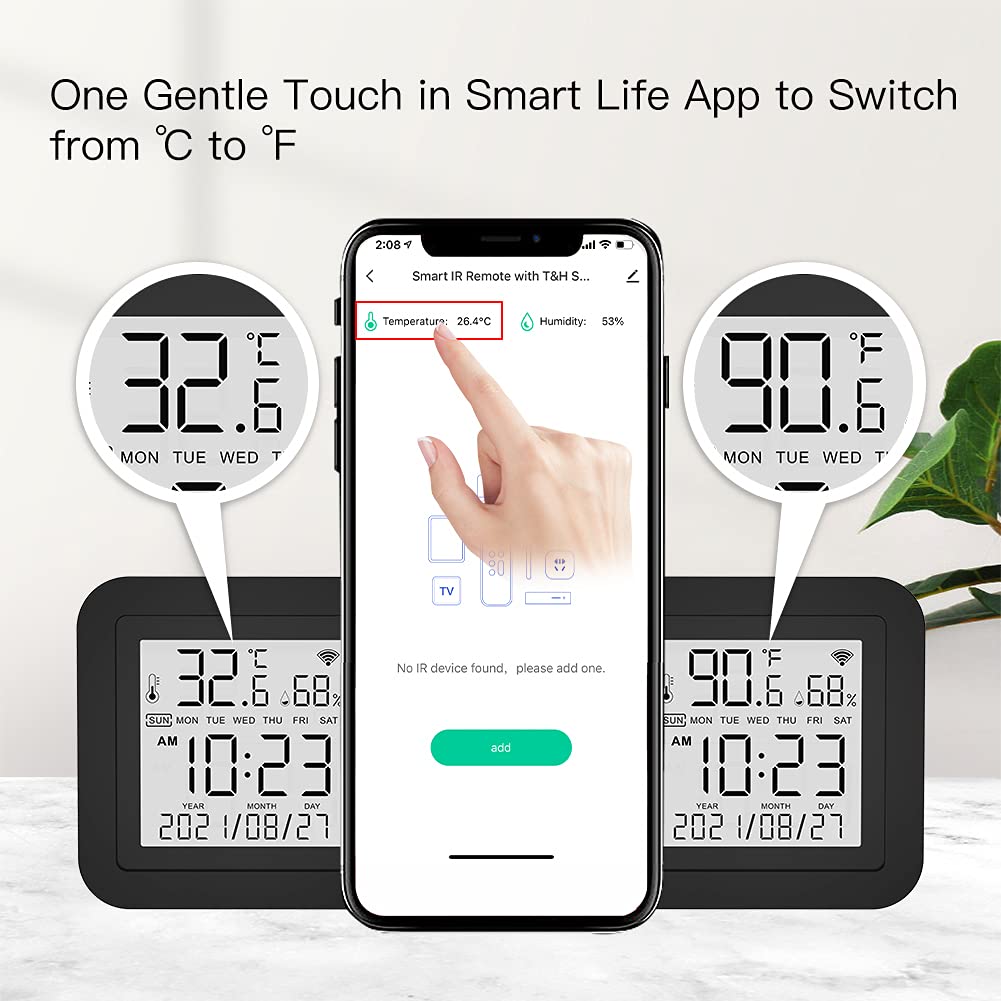 MOES Smart Temperature Humidity Monitor with IR Remote - MOES Official Imagery - 3