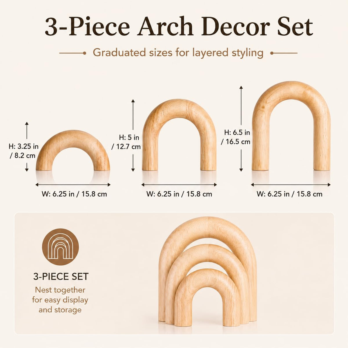 XMGZQ Wood Arch for Coffee Table Decor Items Wood Statue and - XMGZQ Official Imagery - 4