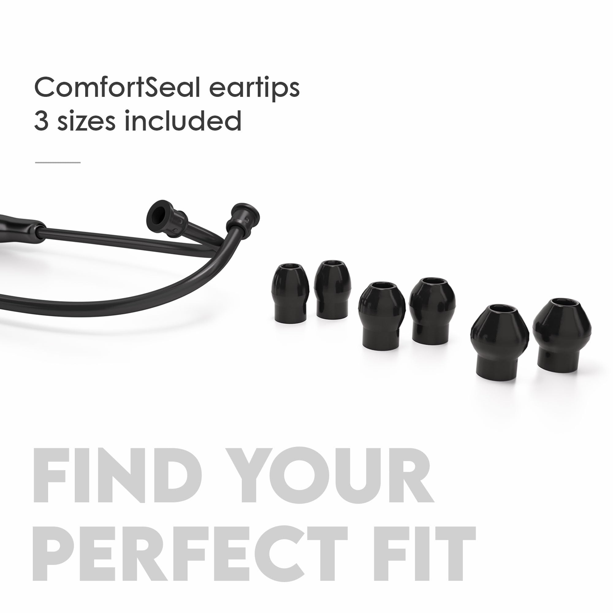 MDF Instruments MD One Premium Stainless Steel Dual Head Stethoscope, Adult, Black Tube, Black Chestpieces-Headset, MDF777BO