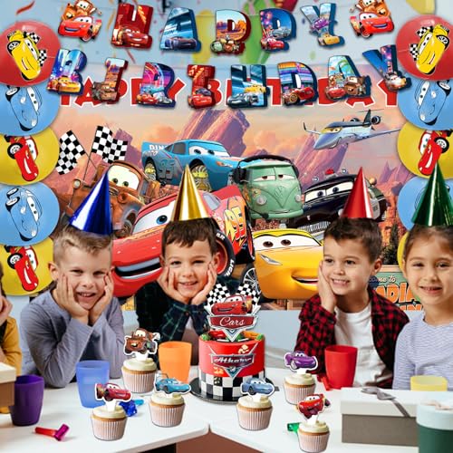 42pcs McQueen Party Decoration Pack Includes，Banner，Cake - Product Imagery