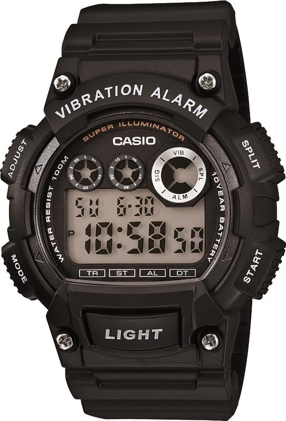 Casio W735H Series | Men’s Digital Watch | 1/100 SEC Stopwatch | Count - View 1
