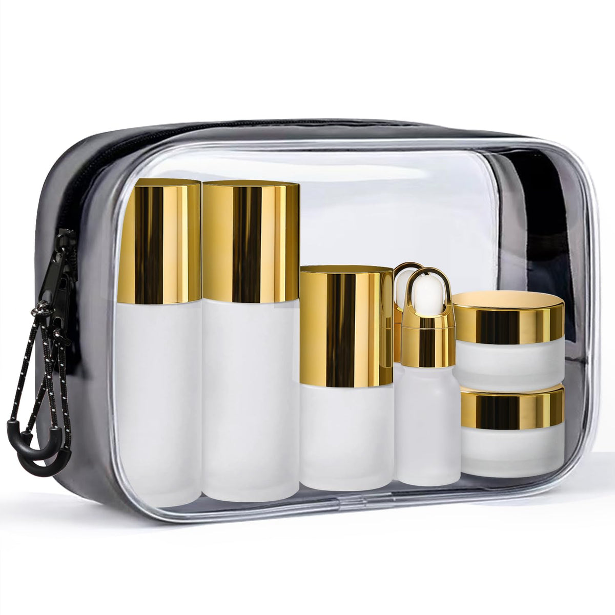 Glass Travel Bottles for Toiletries TSA Approved Leak Proof - Handmade Max Official Imagery - 1