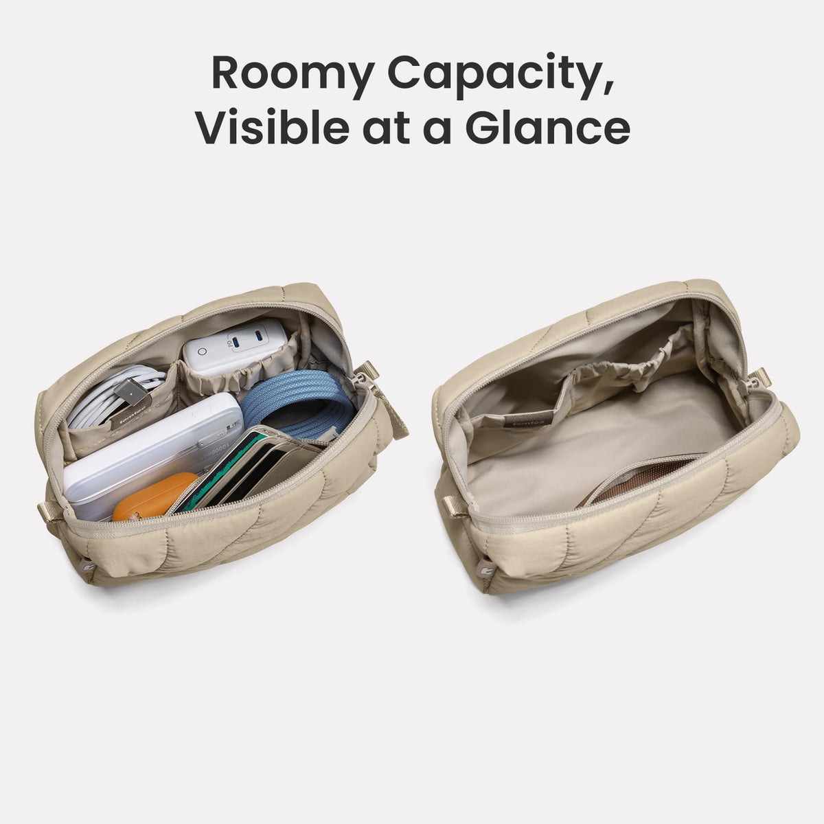 tomtoc Electronics Organizer Travel Case Soft Puffy - tomtoc Official Imagery - 4