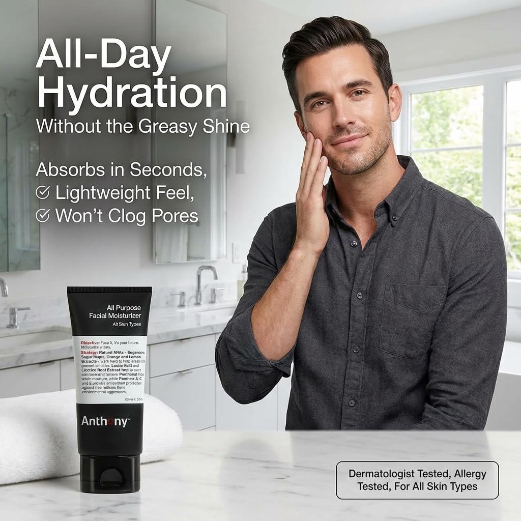 Anthony All-Purpose Facial Moisturizer – Men’s Hydrating Lotion - Anthony