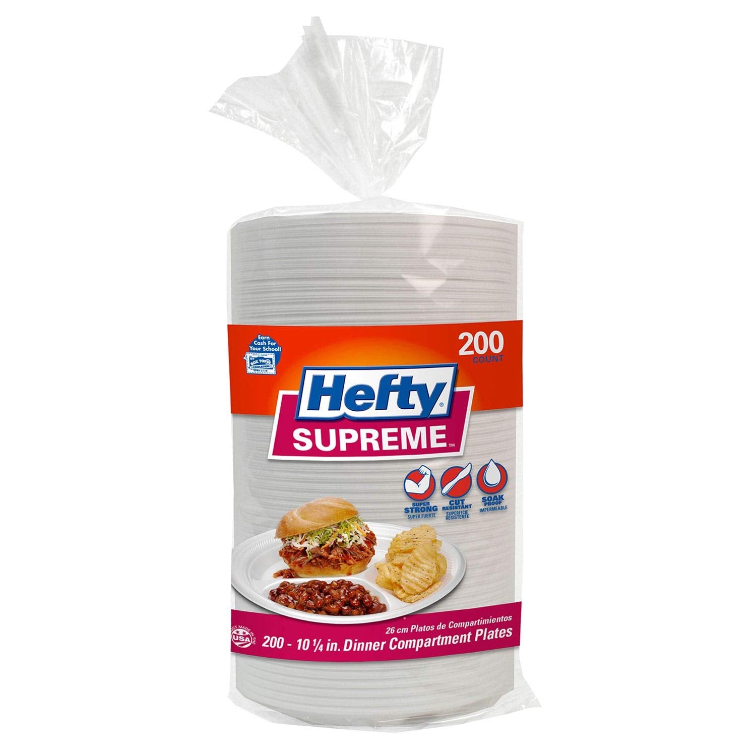 Hefty Supreme 3-Section Foam Plate (200 ct.) - Product Imagery