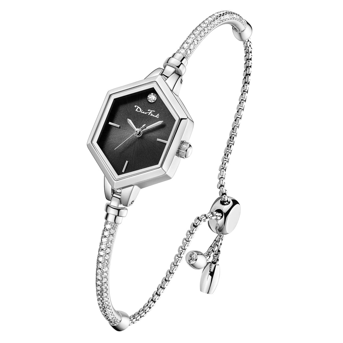 Rose Gold Petite Bracelet Watch for Women Diamond Dress - Diaofendi Official Imagery - 2