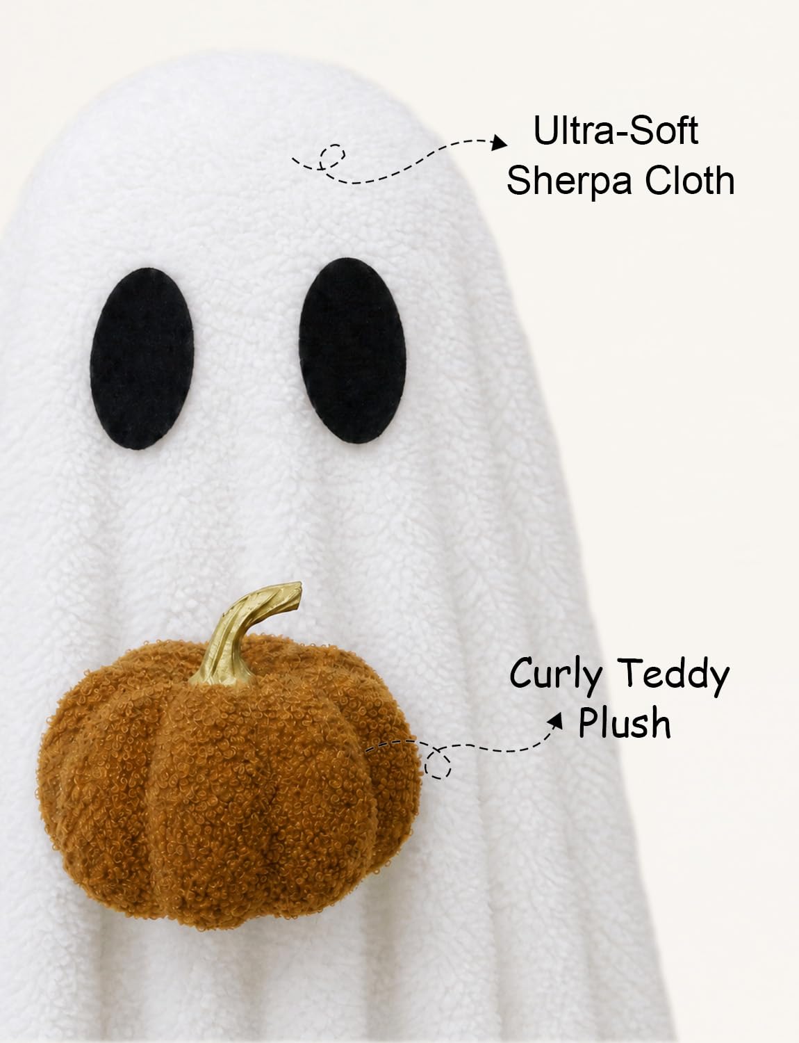 Halloween Decorations Indoor 3 6FT Light Up Sherpa Ghost - ENJOLLY Official Imagery - 7