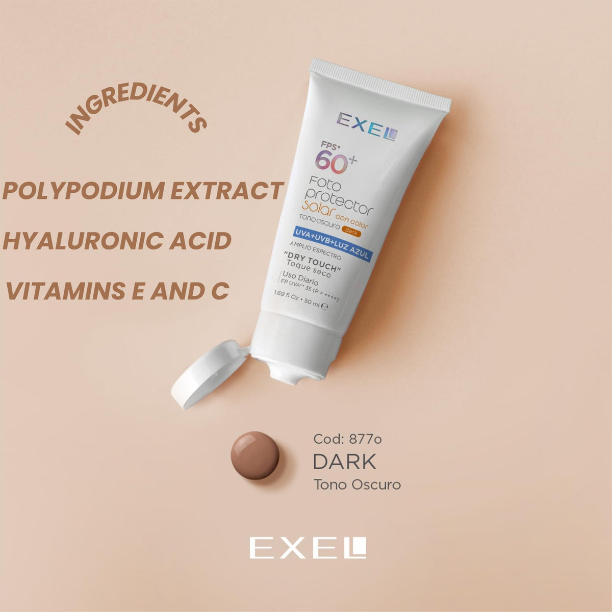 SPF 60 Facial Sunscreen UVA UVB Blue Light Protection - EXEL Official Imagery - 3