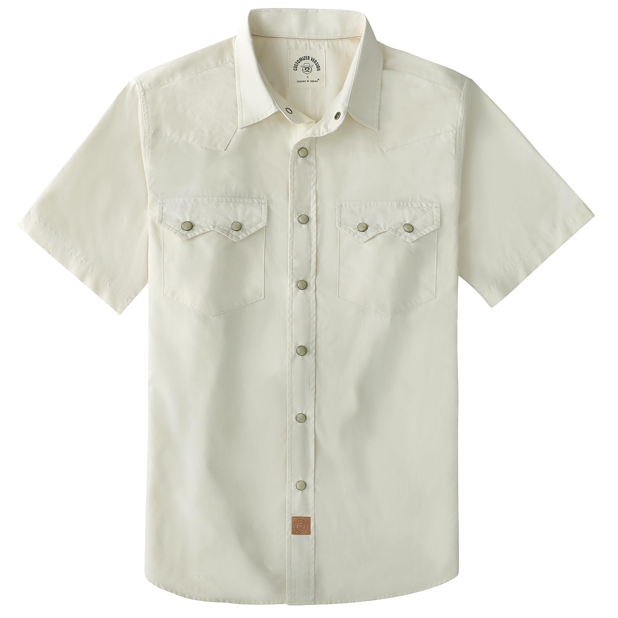 Dubinik® Pearl Snap Western Shirt for Men Short Sleeve 2 Sawtooth Pocket - Dubinik Official Product View 1