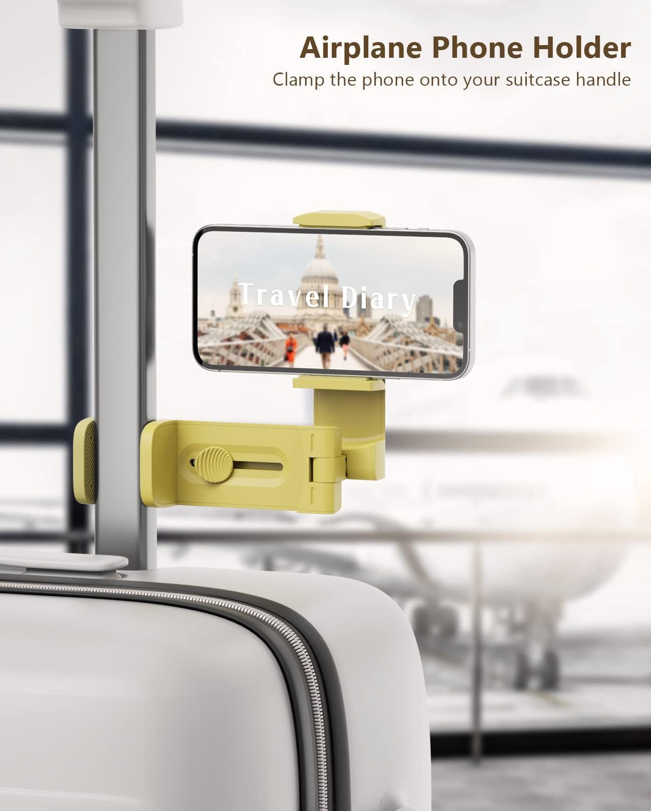 MiiKARE Airplane Phone Holder Mount, Plane Travel Essentials, Yellow - MiiKARE Official Product View 2