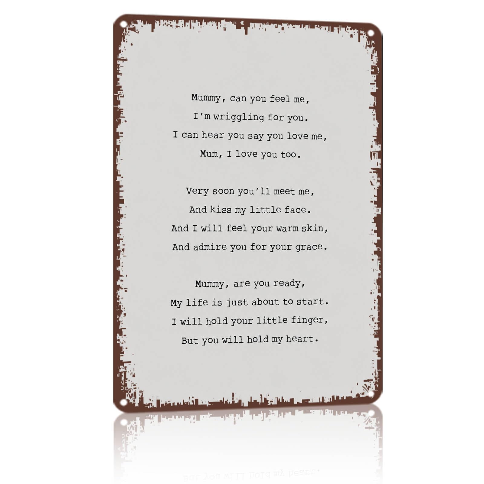 8x12 Inch Aluminum Wall Sign, Vintage Unframed Metal Poster, - Product Imagery