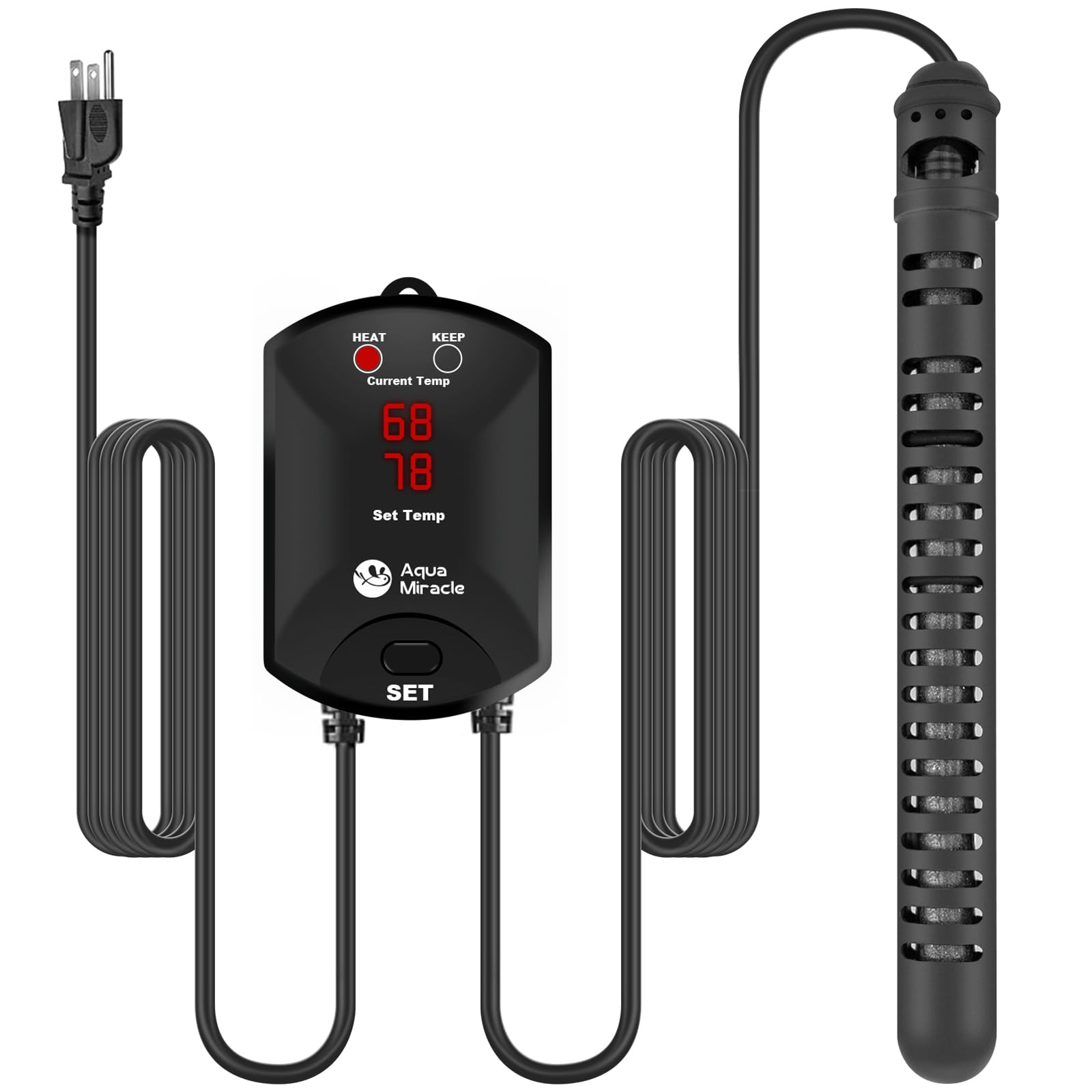 AquaMiracle Aquarium Heater Fish Tank Heater 300W with Dry-Run/Ov - AquaMiracle Official Product View 1