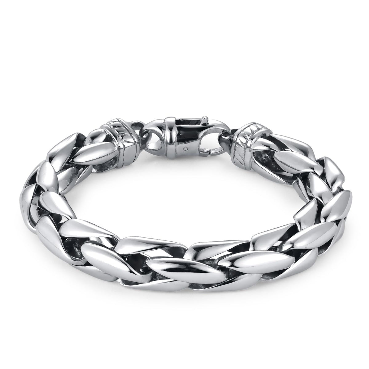 Mens Stainless Steel Heavy Duty Link Chain Bracelet Chunky - BIYONGDE Official Imagery - 1