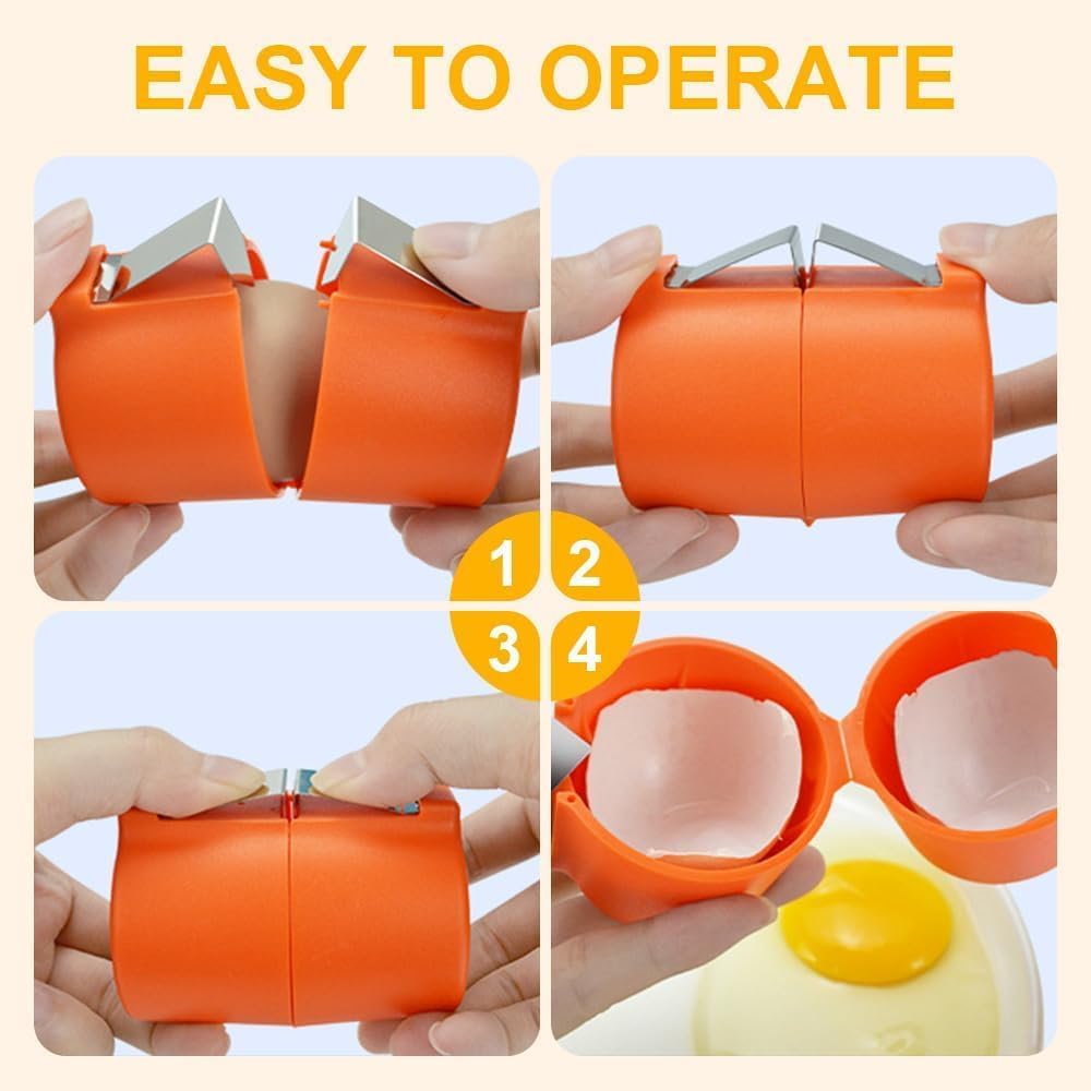 3Pcs Egg Shell Opener, 2026 New Egg Cracker Tool for Raw Eggs, Ha by Generic - Angle View 3