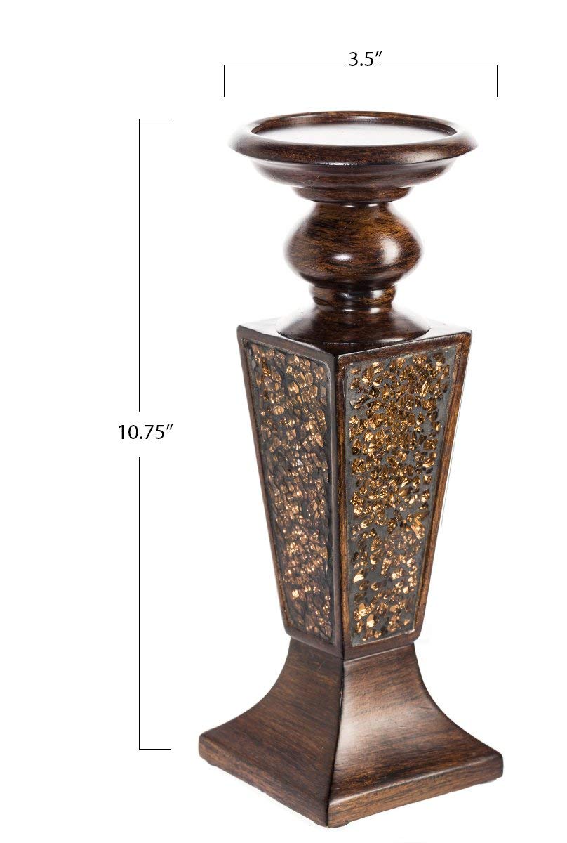 Creative Scents Schonwerk Brown Pillar Candle Holder Set of - Creative Scents Official Imagery - 4