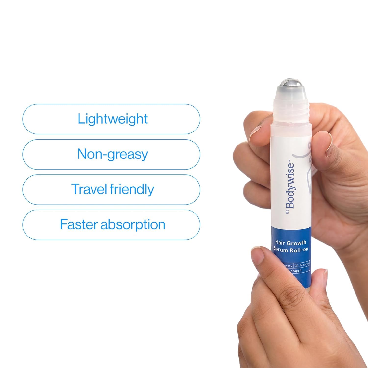 Be Bodywise Rosemary Hair Growth Serum Roll On – 3% Rosemary, 3% Redensyl & 2% - Be Bodywise Official Product View 5