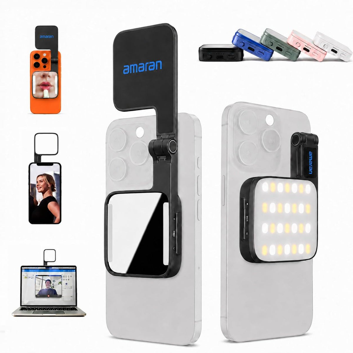 Amaran Go MagSafe and Qi2 Mini Phone Light with Flip Mirror - Amaran Official Imagery - 5