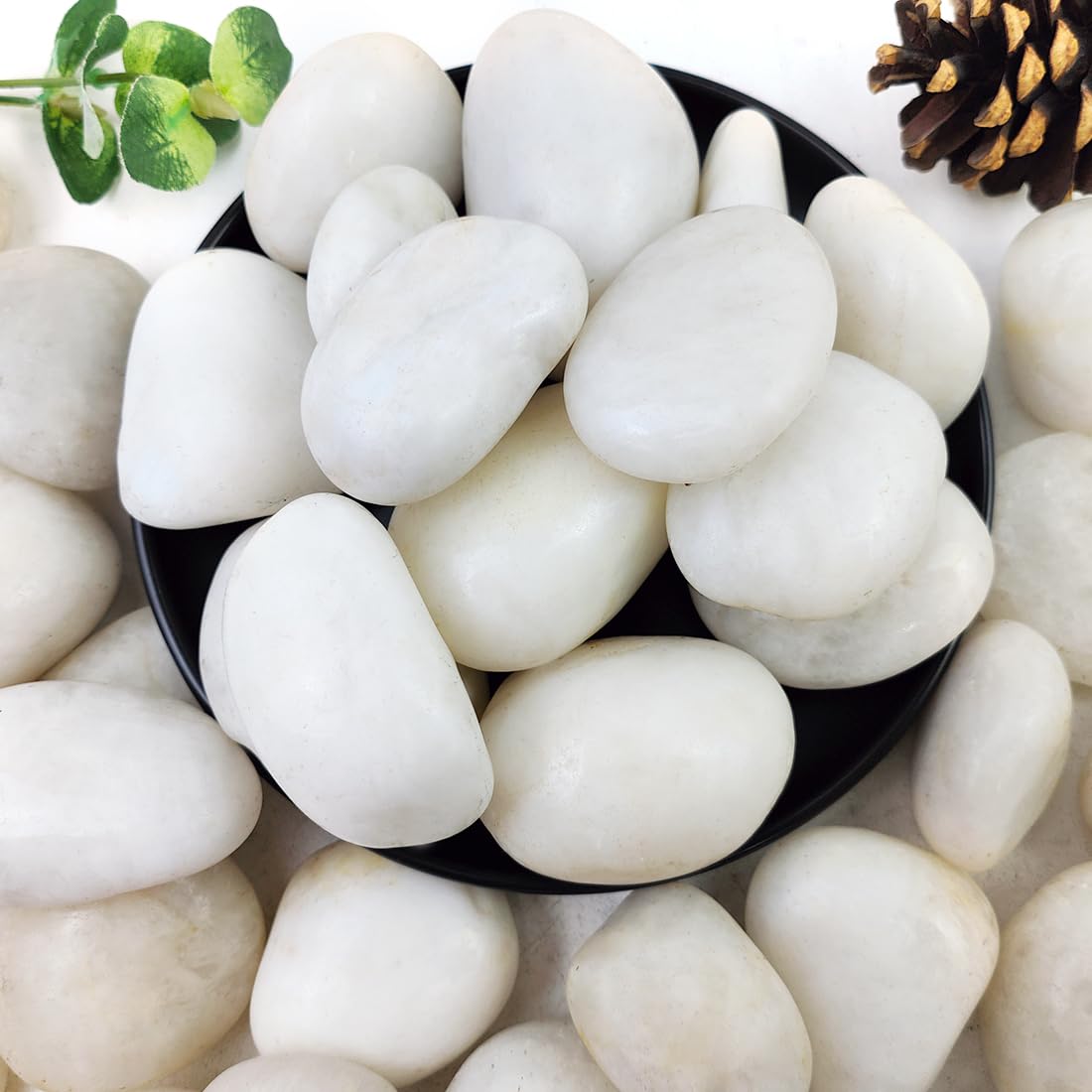 10lbs White River Rocks 2 3 Inch Natural Pebbles for Indoor - YISZM Official Imagery - 2