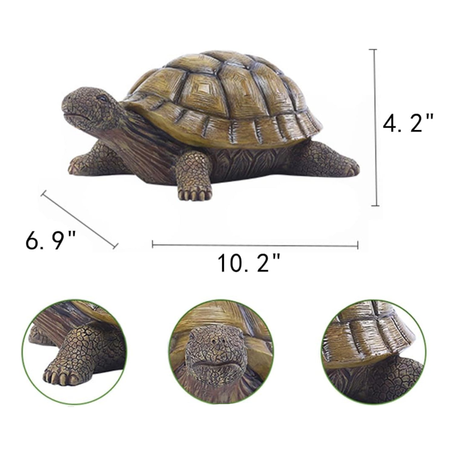 Jumiz turtle garden statue outdoor decoration for backyard, patio, pond, and lawn, featuring a realistic tortoise design.