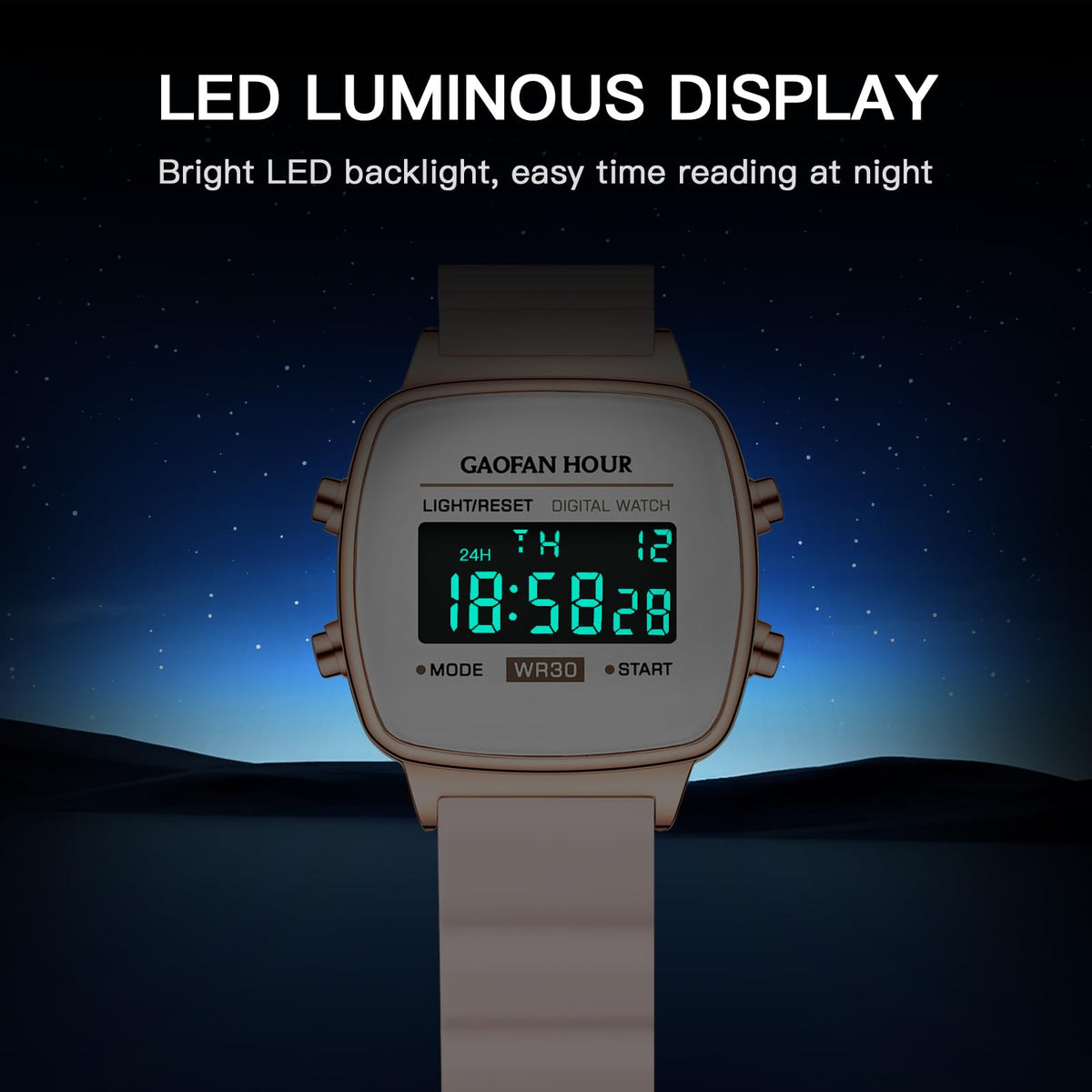 Waterproof Women s Digital Sports Watches with Alarm - GAOFAN HOUR Official Imagery - 6