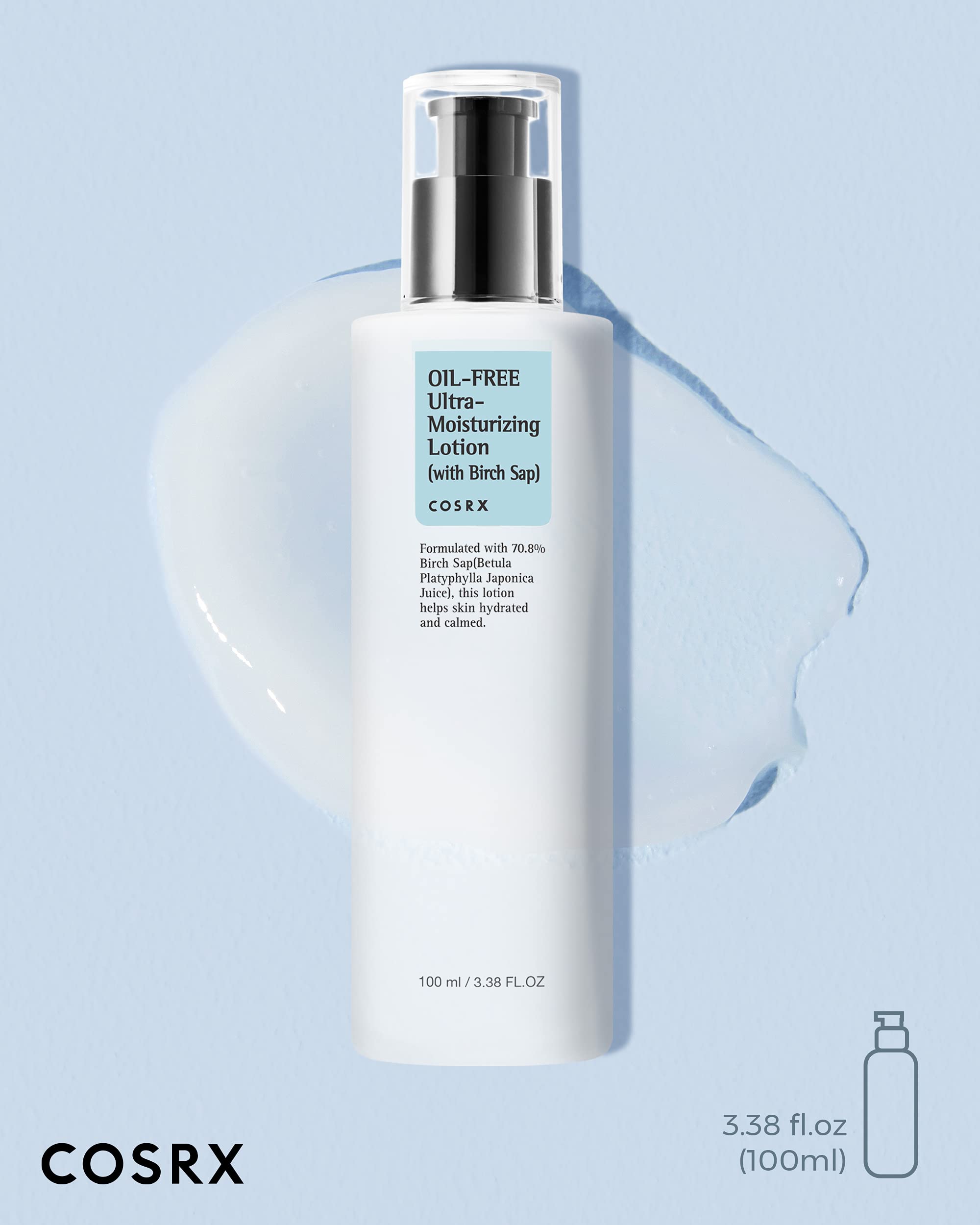 COSRX Oil Free Lotion with Birch Sap, Acne Facial Moisturizer, - COSRX