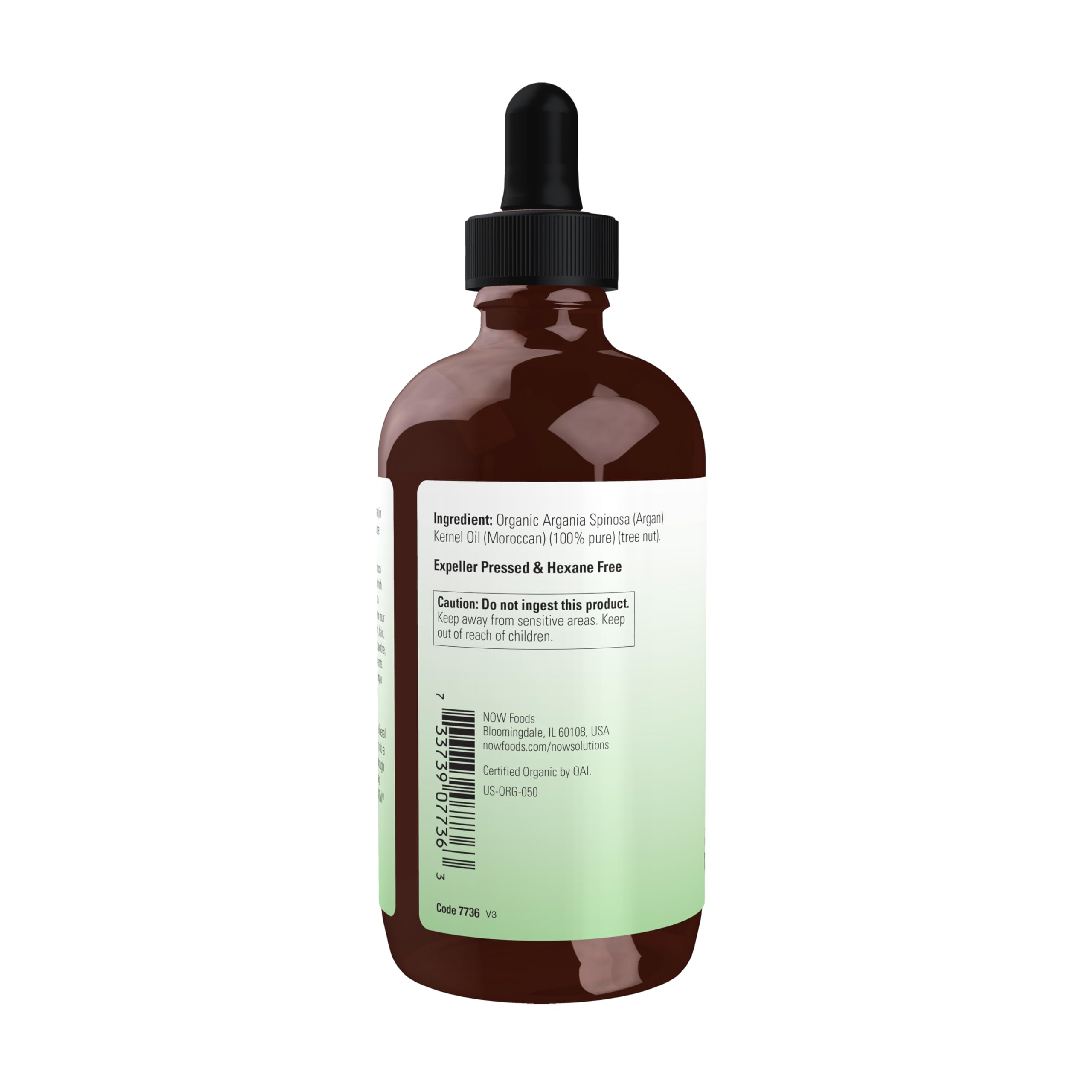 NOW Foods Solutions Organic Argan Oil Certified Organic and - NOW Official Imagery - 4