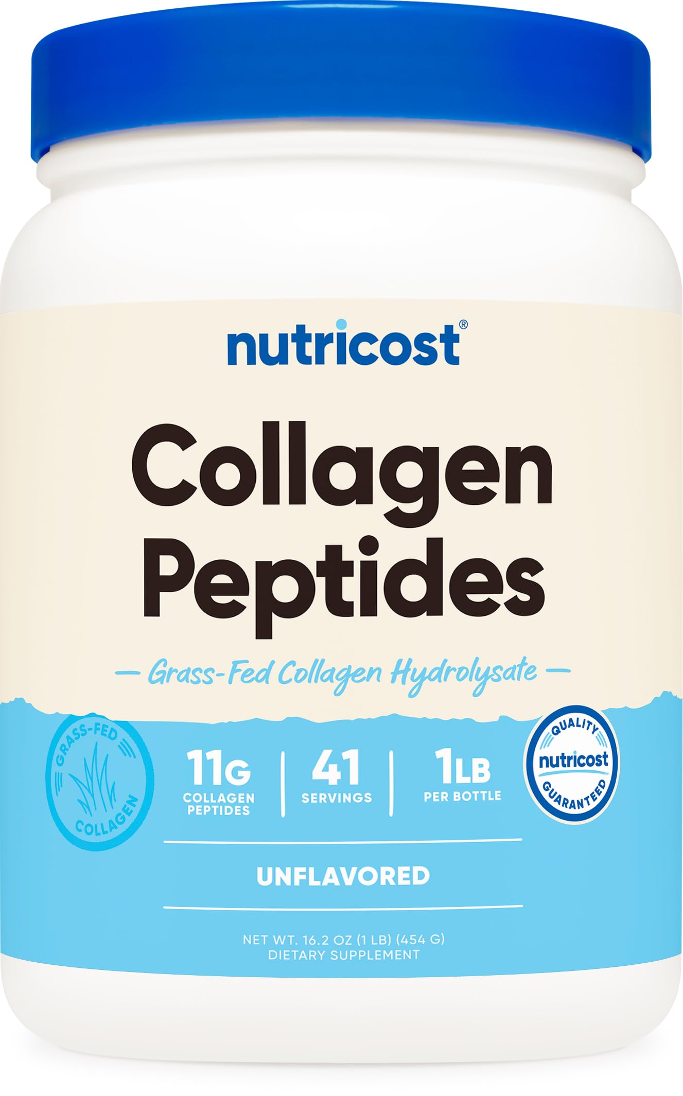 Nutricost Collagen Peptides Powder 1LB Grass Fed Bovine - Nutricost Official Imagery - 1