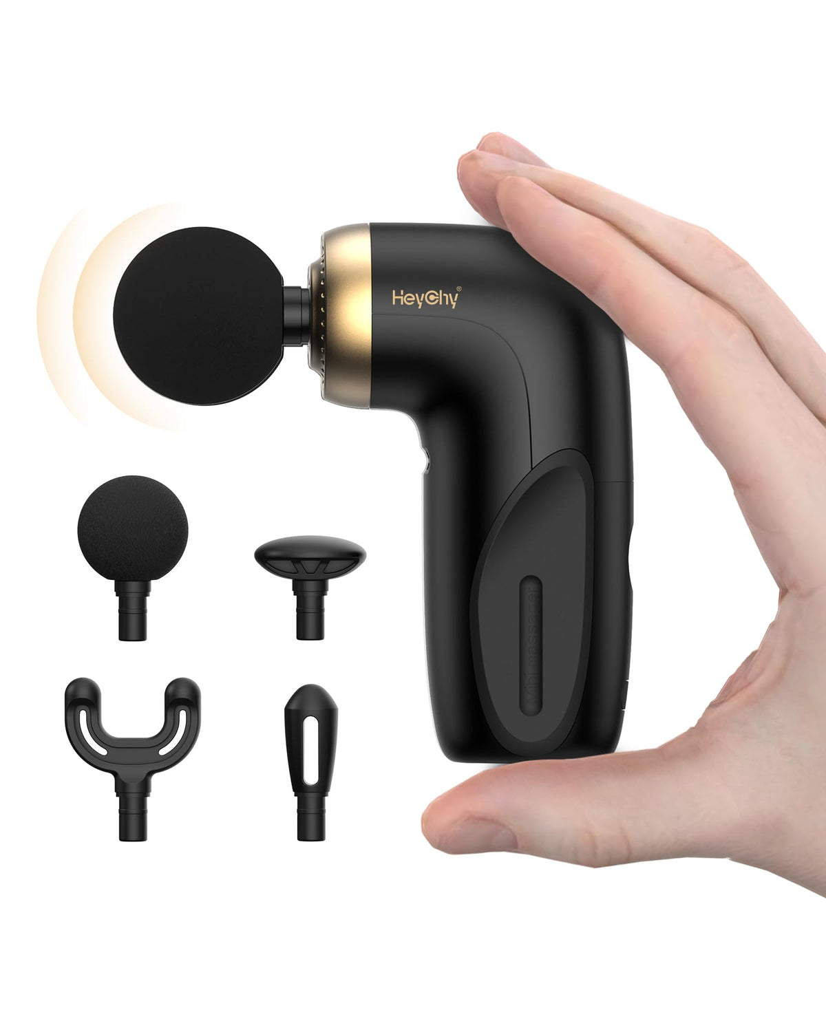 A1 Mini Massage Gun Portable Deep Tissue Massager Black - HEYCHY Official Imagery - 1