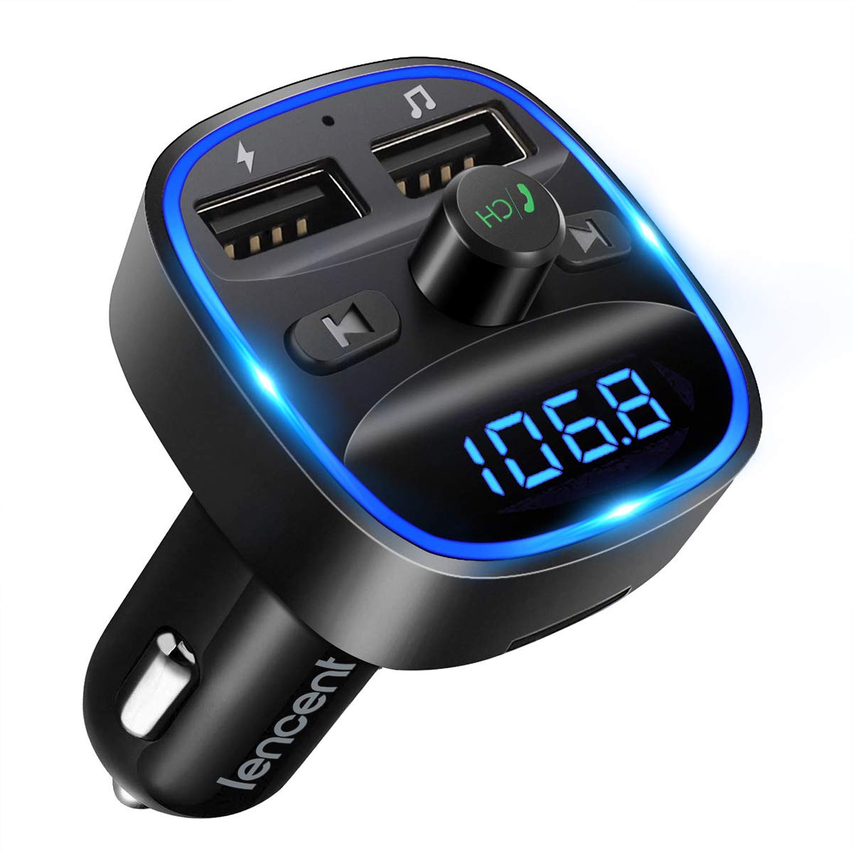 LENCENT FM Transmitter, Bluetooth FM Transmitter Wireless Radio A by LENCENT - Angle View 1