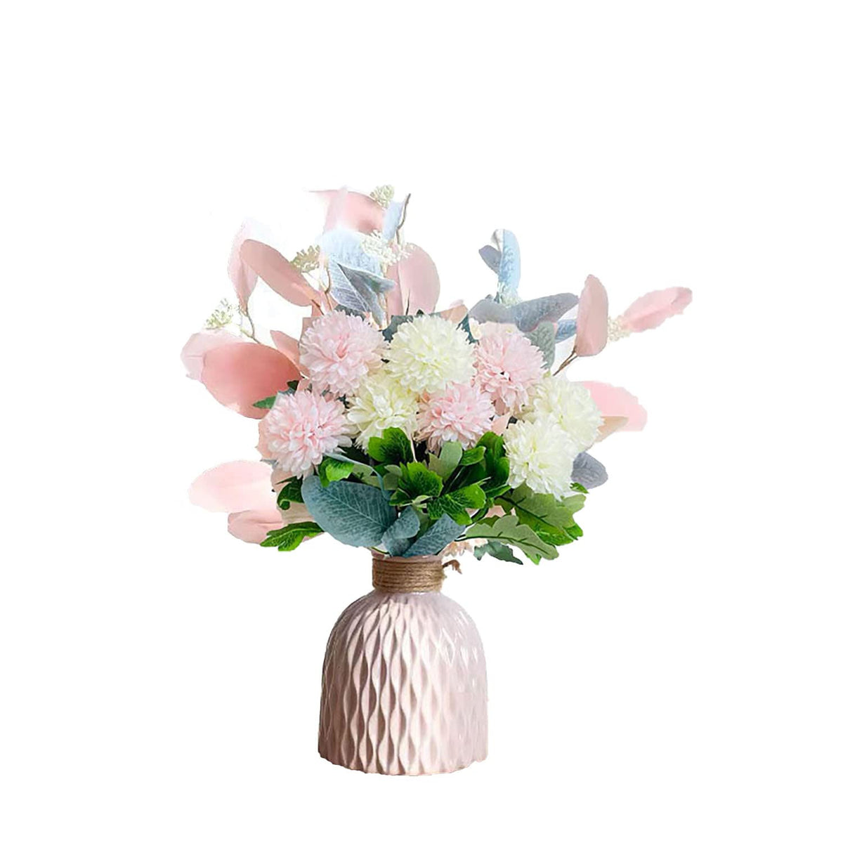 Artificial Flowers with Ceramic Vase Faux Hydrangea Flower - NAWEIDA Official Imagery - 5
