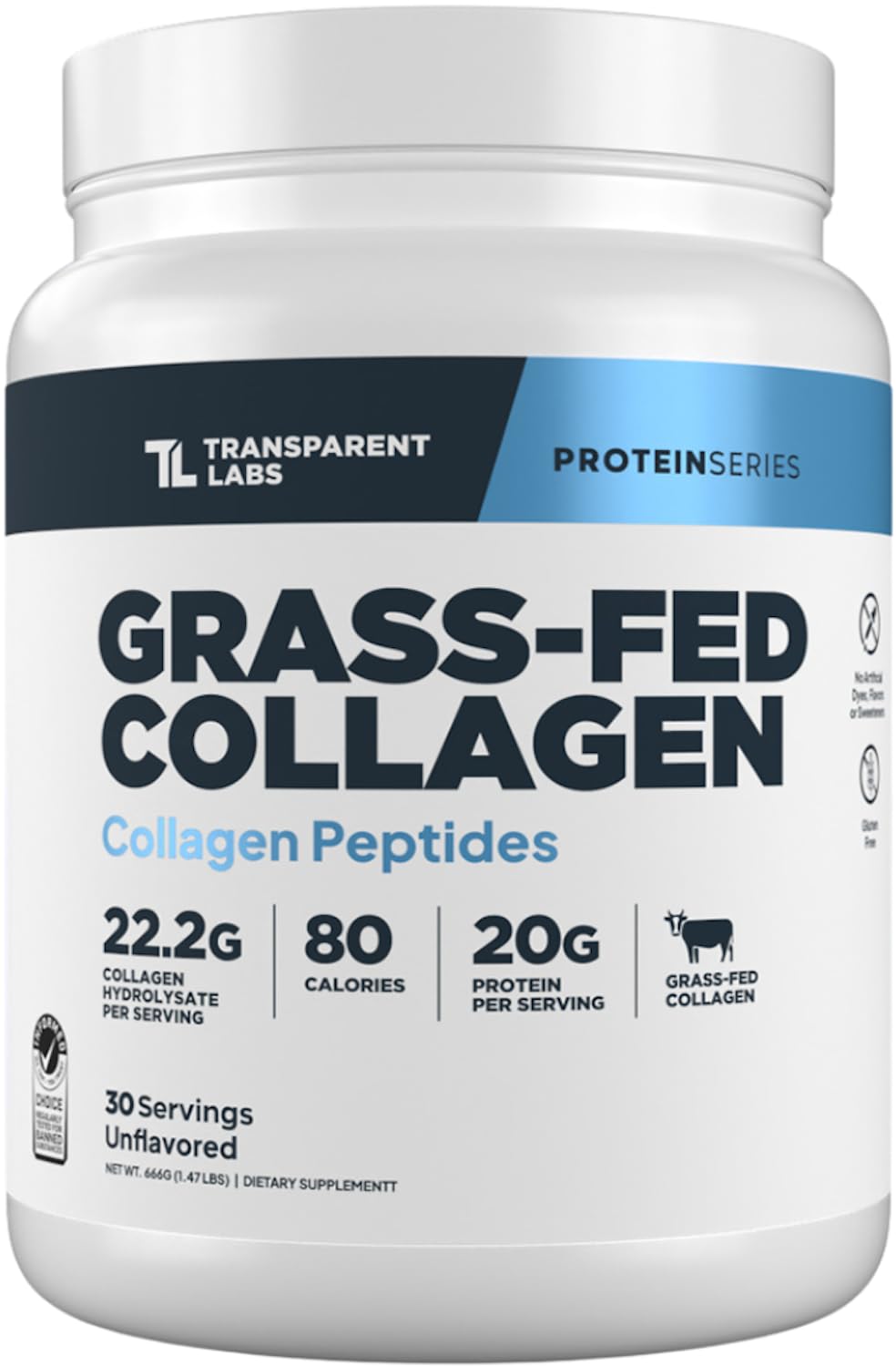 Grass Fed Collagen Peptides Powder - Transparent Labs Official Imagery - 2