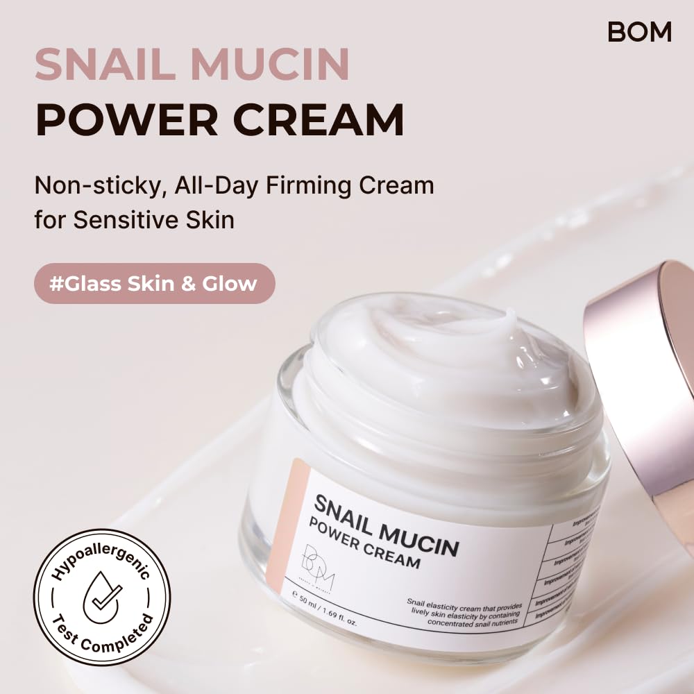 BOM Snail Mucin Power Cream 1 69 fl oz - BOM Official Imagery - 3