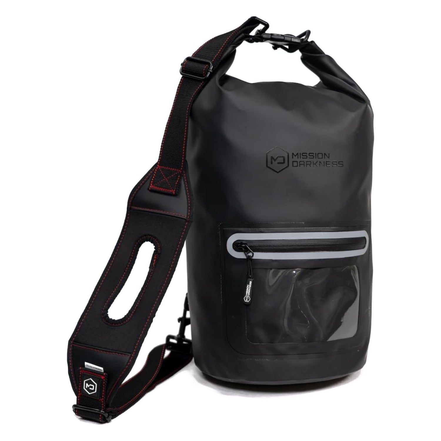 Mission Darkness Dry Shield Faraday tote 15L waterproof dry bag for electronic devices, with secure closure and durable material.