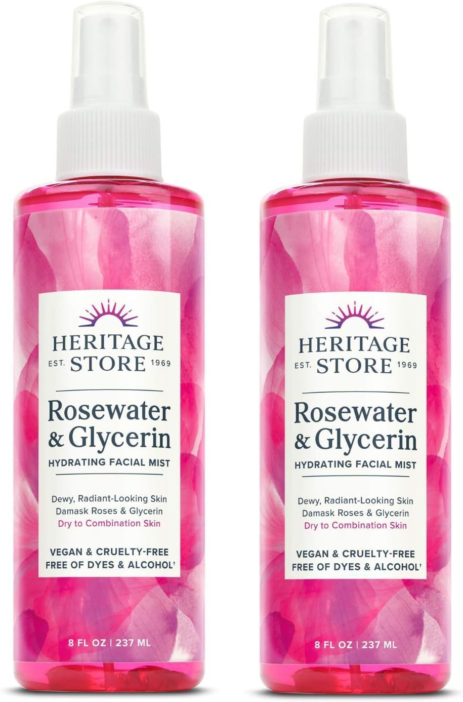 HERITAGE STORE Rosewater &amp; Glycerin Facial Mist, 8 fl oz - HERITAGE