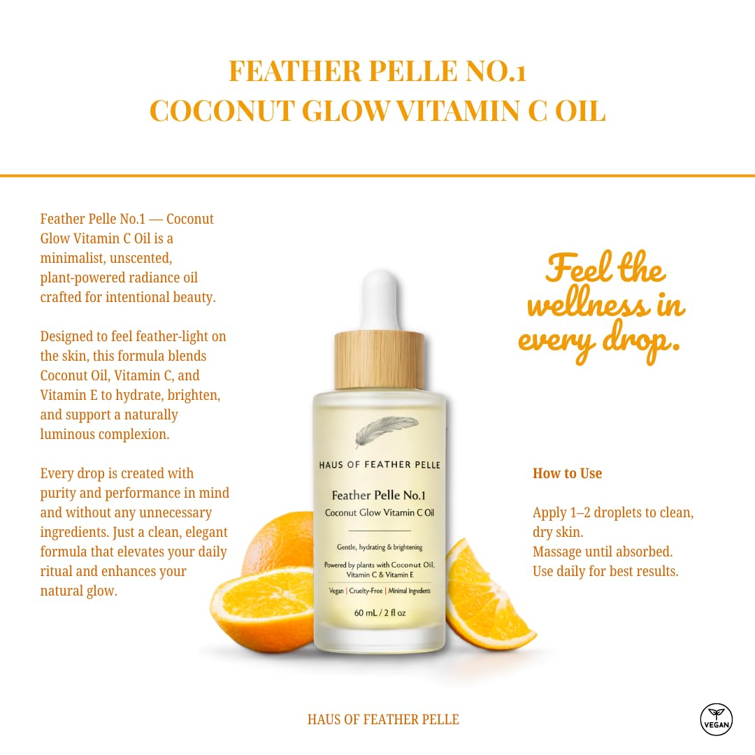 Feather Pelle No 1 Coconut Glow Vitamin C Oil Hydrating - Premium Selection Official Imagery - 5