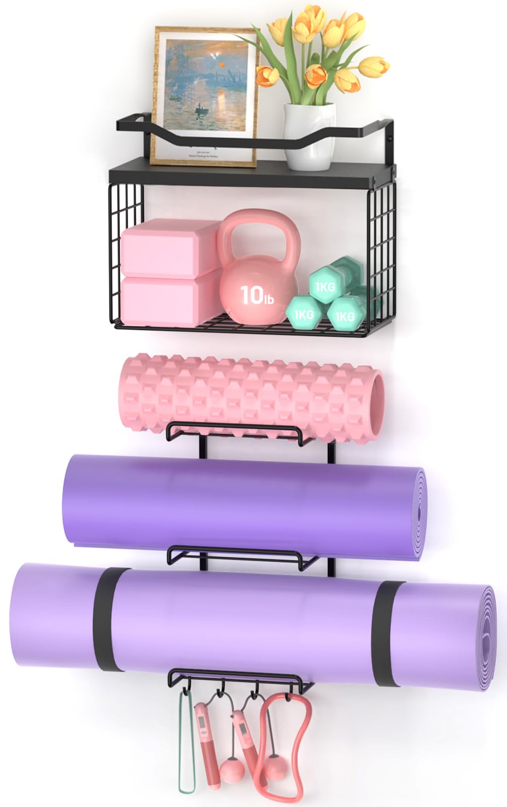 Yoga Mat Holder Black Wall Mount Yoga Mat Storage Rack Yoga - LIDTOP Official Imagery - 1