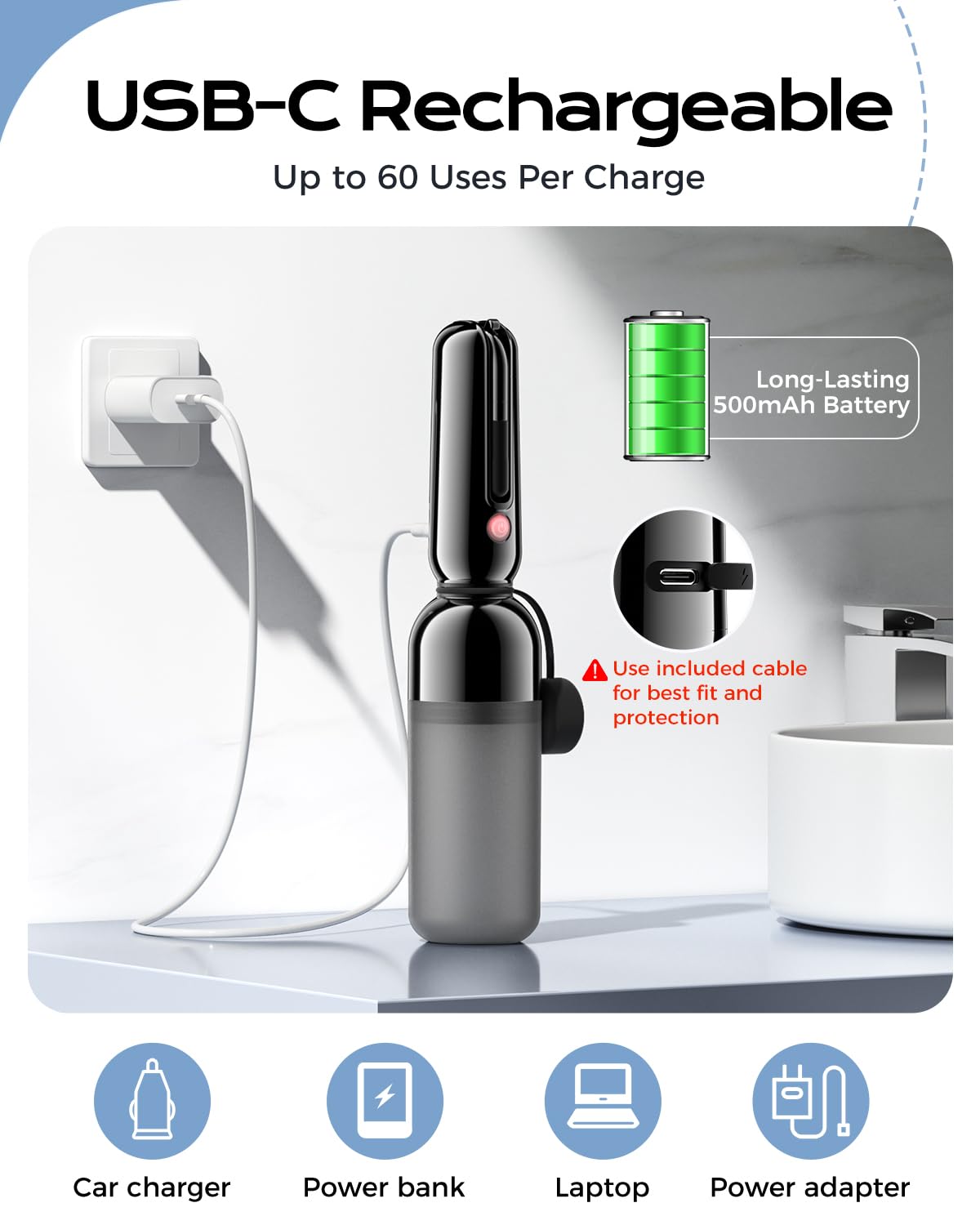 ESSAGER Portable Bidet for Travel Foldable Rechargeable - ESSAGER Official Imagery - 5
