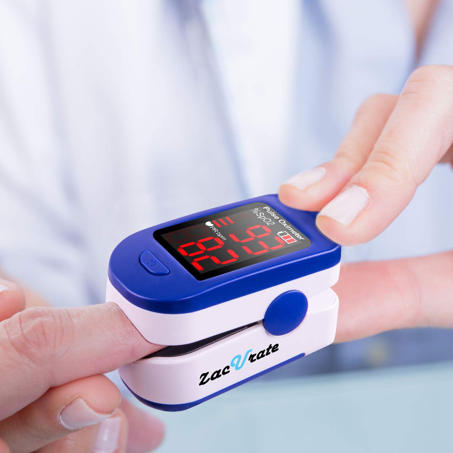 Zacurate 500BL Fingertip Pulse Oximeter Blood Oxygen Saturation M - Zacurate Official Product View 3