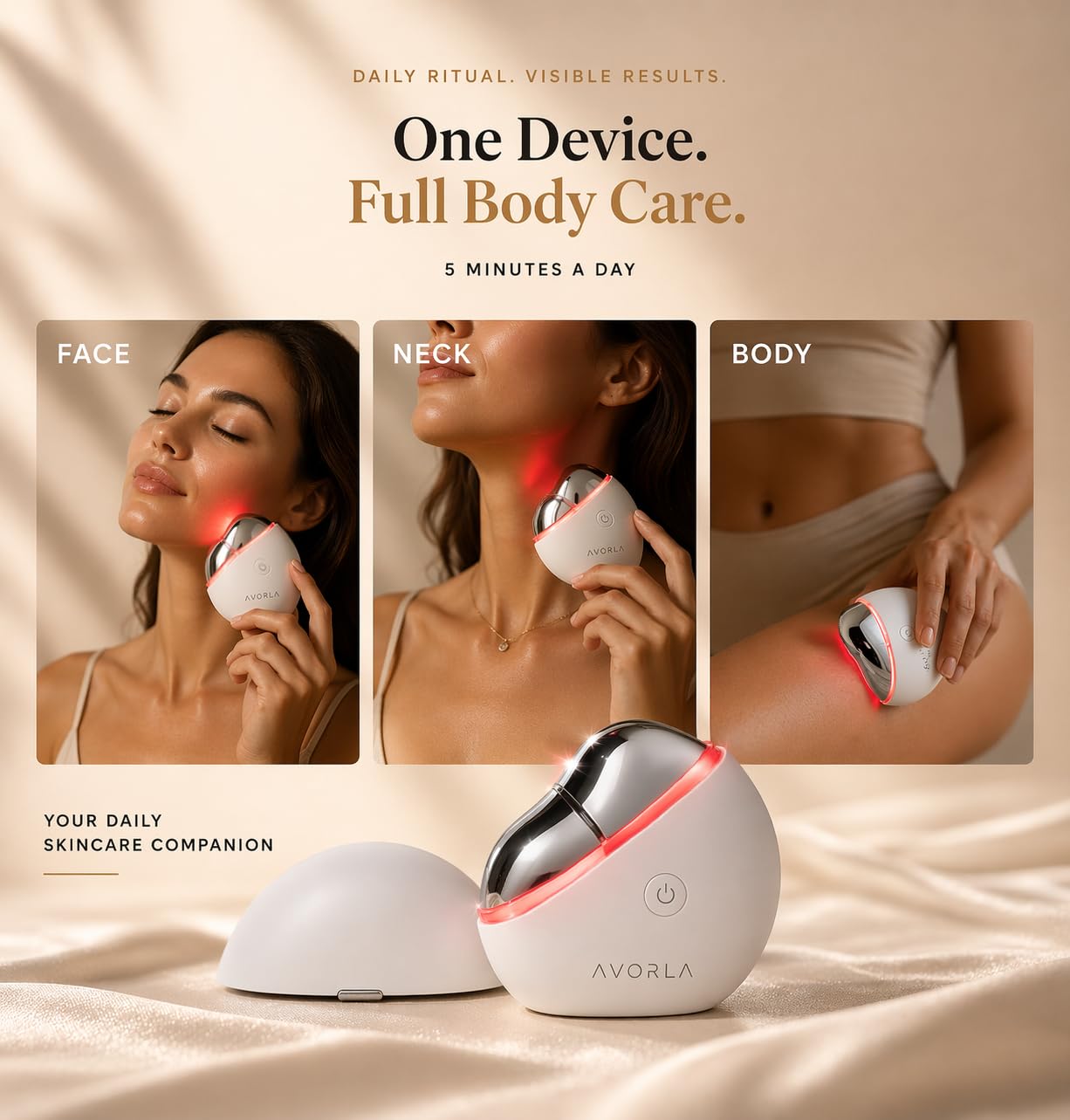 AVORLA LED Gua Sha Facial Tool with Heat and Microcurrent - Avorla Official Imagery - 8