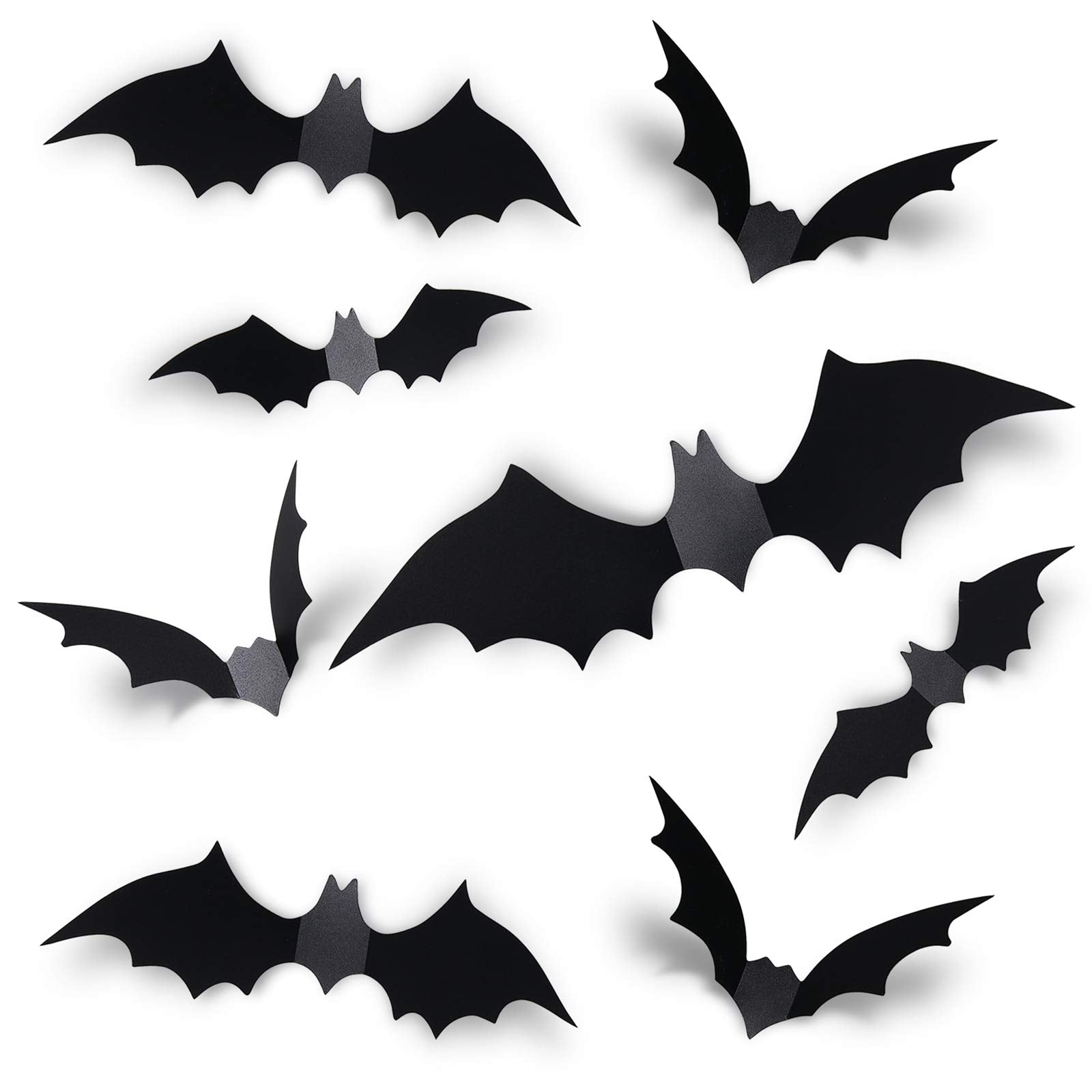 Coogam 60PCS Halloween Bats Decoration, 4 Different Sizes - Product Imagery