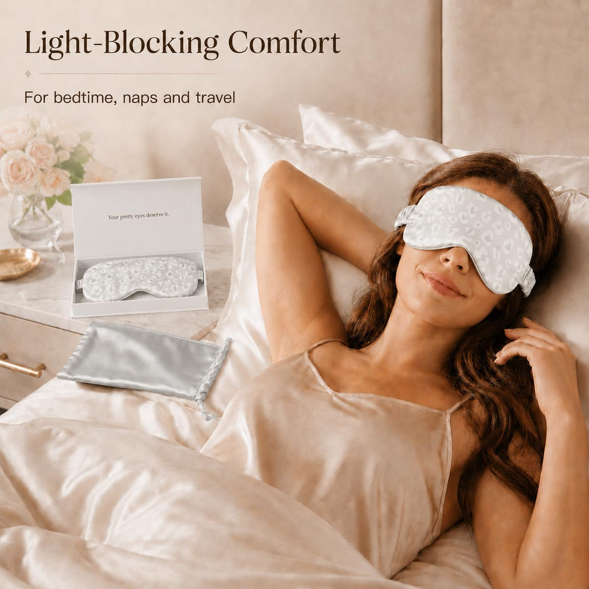 Silk Sleep Mask Light Blocking Luxury 100 Mulberry 22mm Silk - YANSER STRICT SELECTION Official Imagery - 7