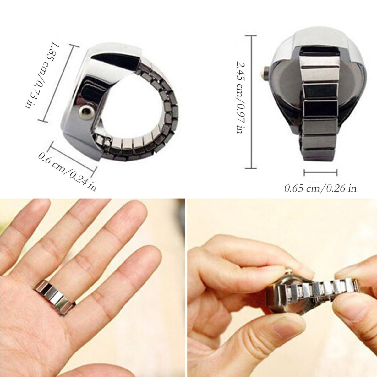 Ring Watch Precise Ring Watches Jewelry Crystal Clock for - TOOPHVBNDZ Official Imagery - 3