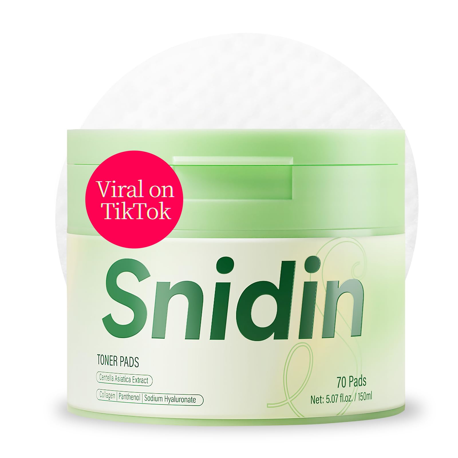 Toner Pads - with Centella Asiatica Extract and Collagen, - Product Imagery