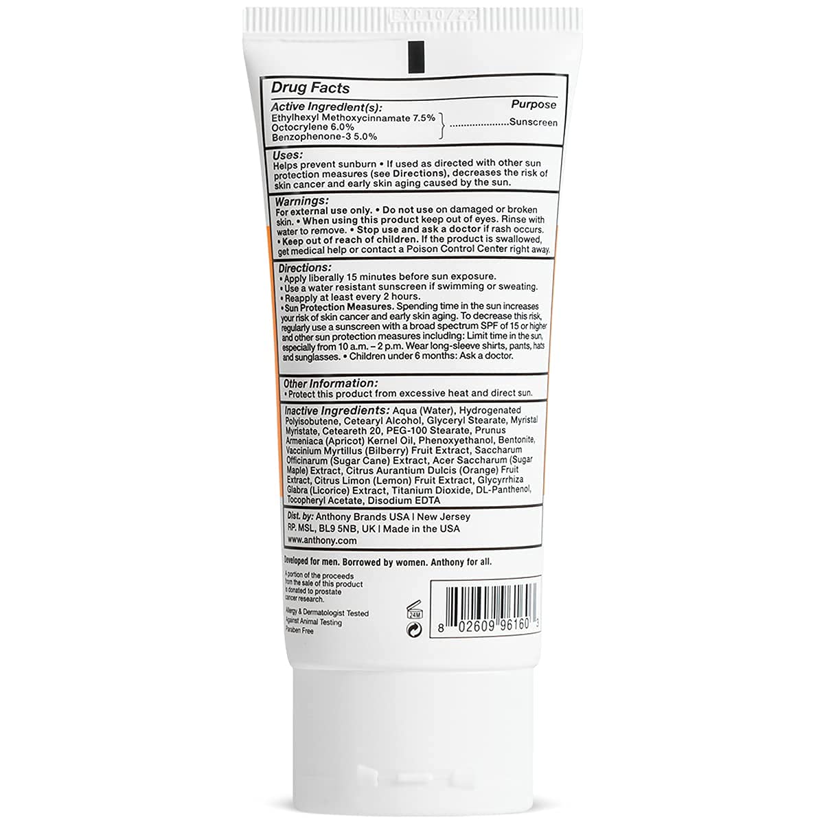 Anthony Day Cream SPF 30, 3 Fl Oz Algae Facial Cleanser, 8 Fl Oz. - Anthony