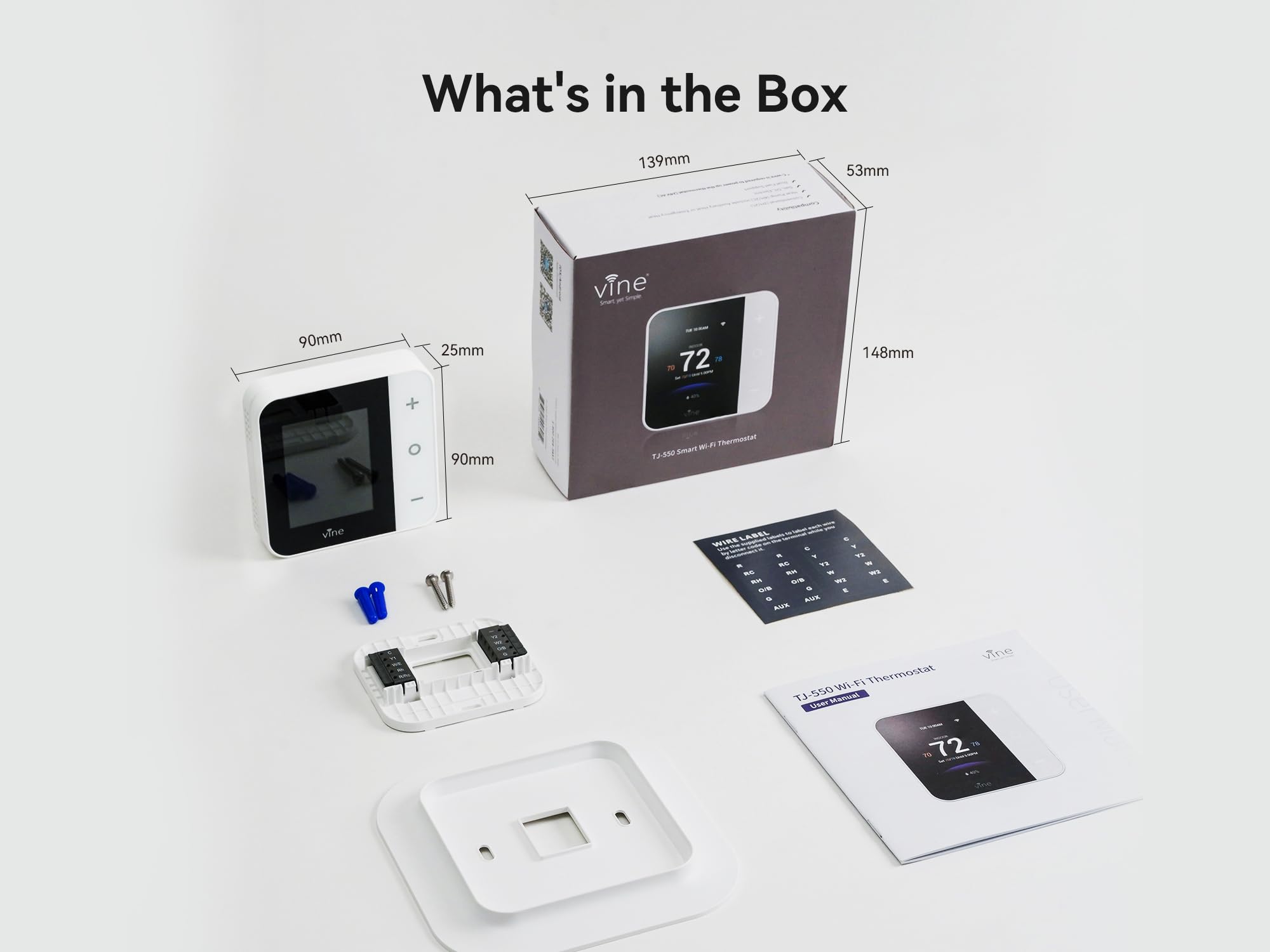 vine Smart Thermostat for House, WiFi Thermostats for Home Compat - vine Official Product View 9
