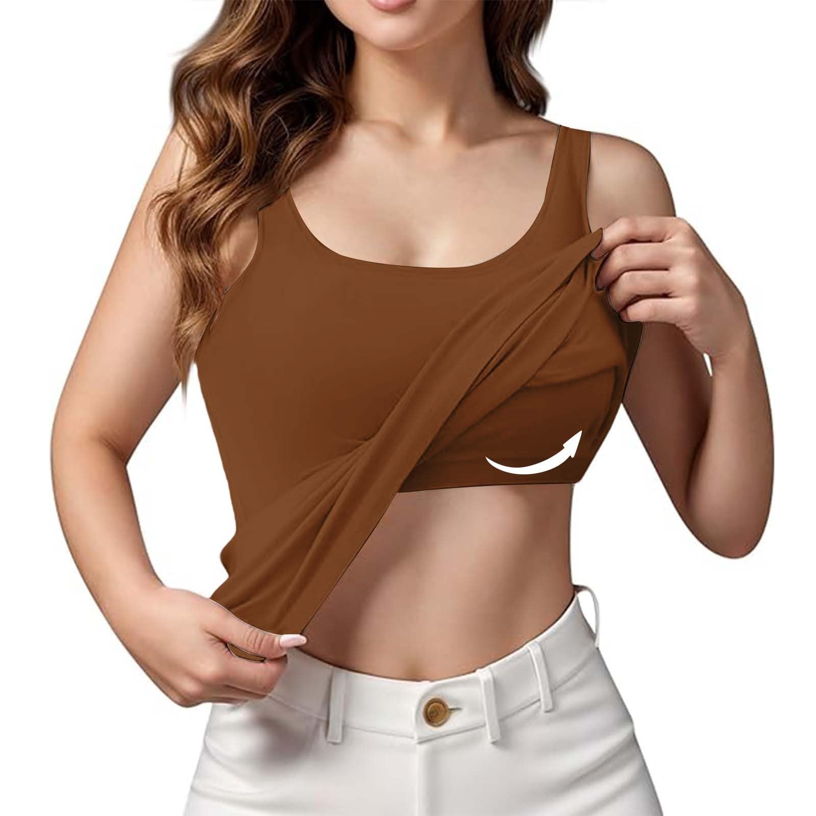 Nantdog Tank Tops with Built in Bras for Women Sports Cute Cami Workou - View 5