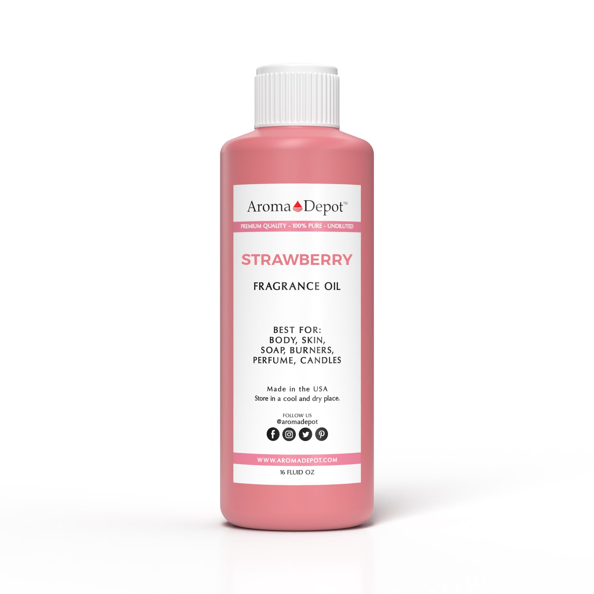 Aroma Depot 16 oz. Strawberry Fragrance Oil I Perfume I Skin - Product Imagery