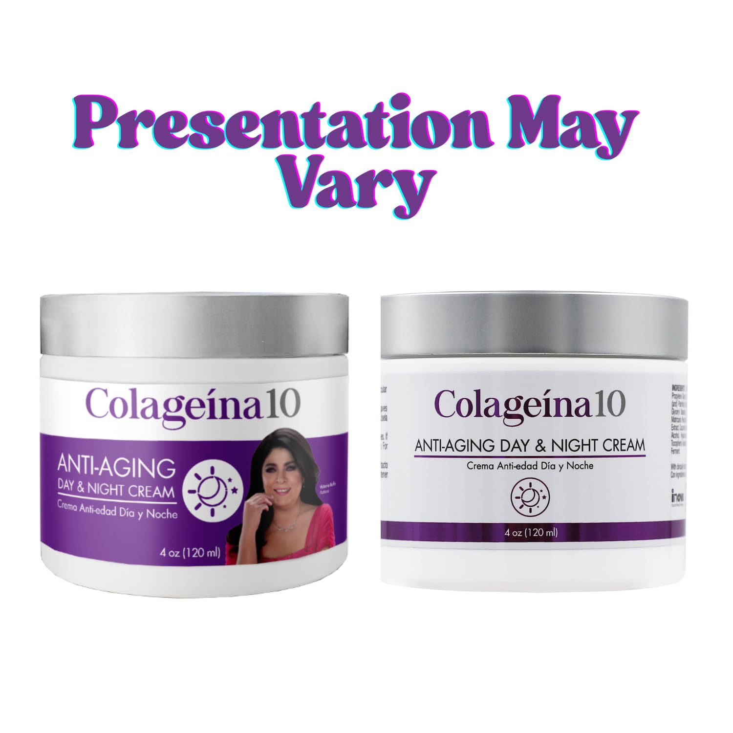 Colageina 10 Anti-aging Day and Night Cream Skincare Treatment with Hydrolyzed Collagen, Restores Skin Elasticity and Glow, 4 Ounces, Jar - Colageina 10 Official Product View 2